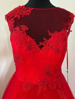 MacDuggal Red Size 8 50 Off Floor Length Ball gown on Queenly