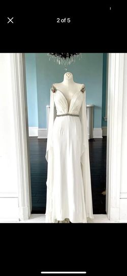 sherri hill couture White Size 2 70 Off Cape 50 Off Floor Length A-line Dress on Queenly