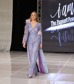 Rachel Allan Purple Size 2 Floor Length Feather Jumpsuit Dress on Queenly