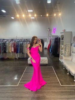 Jovani Hot Pink Size 4 Sweetheart Silk Mermaid Dress on Queenly