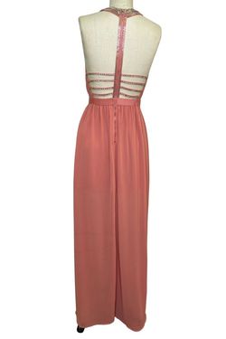 Style CD3780 The Clothing Company Pink Size 6 Halter Coral Wedding Guest Military Straight Dress on Queenly