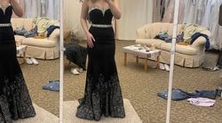Tiffany Designs Black Size 4 Train Floor Length Mermaid Dress on Queenly