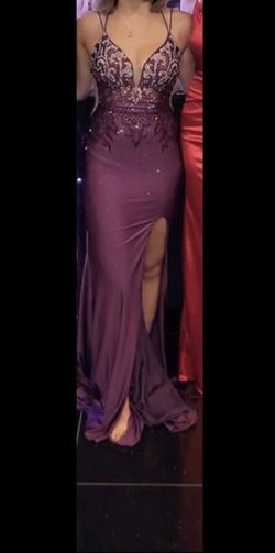 Amarra Purple Size 2 Sorority Formal Floor Length Free Shipping Straight Dress on Queenly