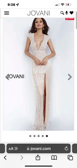 Jovani Nude Size 0 Prom Pageant Floor Length Side slit Dress on Queenly