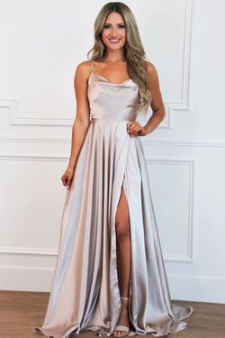 Bella and Bloom Silver Size 10 Side Slit A-line Dress on Queenly