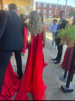 Sherri Hill Red Size 2 Belt Medium Height Straight Dress on Queenly
