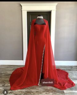 Sherri Hill Red Size 2 Belt Medium Height Straight Dress on Queenly