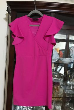 Glow Passion Pink Size 4 Midi Interview Cocktail Dress on Queenly