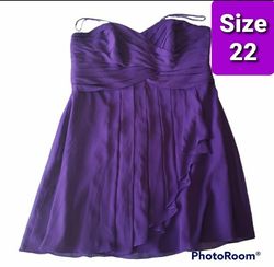Davids Bridal Purple Size 22 Cocktail Dress on Queenly