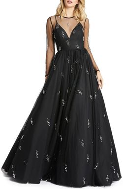 Mac Duggal Black Size 4 Sequined Medium Height Ball gown on Queenly