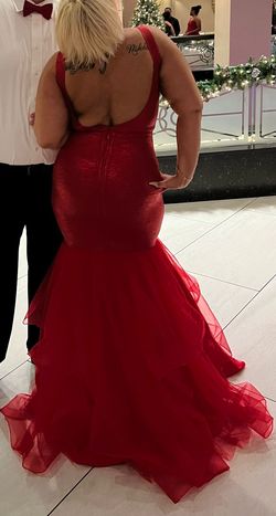 Fashion Nova Red Size 12 Ball Mermaid Dress on Queenly