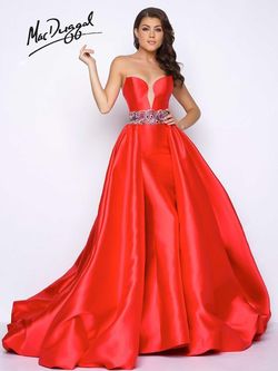 Mac Duggal Red Size 2 Floor Length Train Dress on Queenly