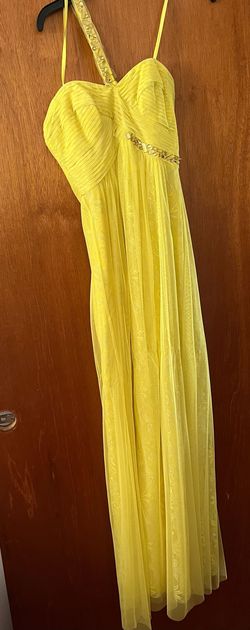 BCBG Yellow Size 2 Black Tie Military Prom Straight Dress on Queenly