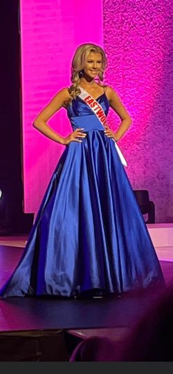 Sherri Hill Blue Size 0 Free Shipping Floor Length Tall Height Train Dress on Queenly