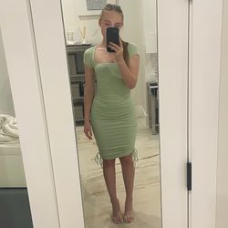 Thats so fetch Green Size 6 Euphoria Midi Corset Cocktail Dress on Queenly