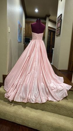 Jovani Pink Size 4 Jewelled Side Slit 50 Off Short Height Train Dress on Queenly