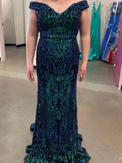Ashley Lauren Blue Size 4 50 Off Military Floor Length Mermaid Dress on Queenly