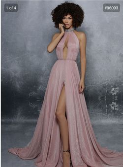 Tarik Ediz Pink Size 6 Floor Length Pageant Train Dress on Queenly