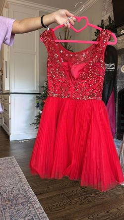 Sherri Hill Red Size 4 Prom Midi Cocktail Dress on Queenly