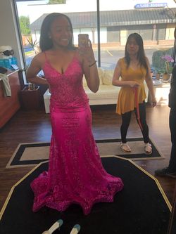 Cinderella Divine Pink Size 6 Military Black Tie Mermaid Dress on Queenly