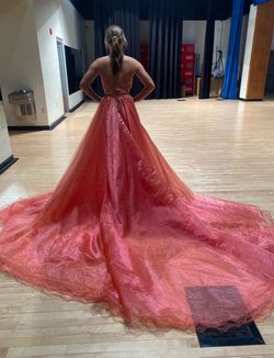 Ashley Lauren Orange Size 4 Pageant Floor Length Train Dress on Queenly