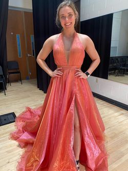 Ashley Lauren Orange Size 4 Pageant Floor Length Train Dress on Queenly