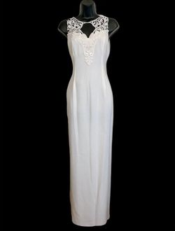 Vintage 80s Scott McClintock White Size 8 Floor Length Vintage Straight Dress on Queenly