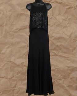 Vintage Aidan Mattox Black Tie Size 6 Free Shipping Floor Length Straight Dress on Queenly