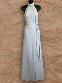 BHLDN Anthropologie Blue Size 10 Floor Length Polyester Side slit Dress on Queenly
