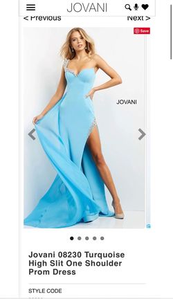 Jovani Blue Size 4 Pageant Floor Length Free Shipping Side slit Dress on Queenly