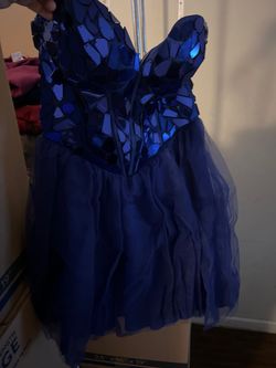 Jules & cleo Blue Size 4 Jules And Cleo Prom Ball gown on Queenly