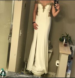 Faviana White Size 2 Military Pageant Floor Length Prom Straight Dress on Queenly