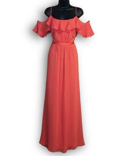 David's Bridal Orange Size 16 Coral Polyester Straight Dress on Queenly