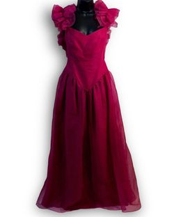 Vintage Ball Gown Hot Pink Size 10 Free Shipping Prom Ball gown on Queenly