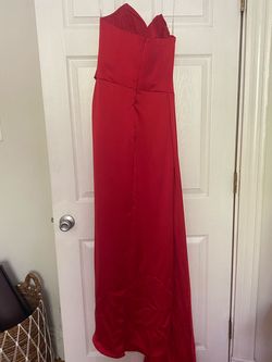 Tarik Ediz Red Size 6 Side slit Dress on Queenly