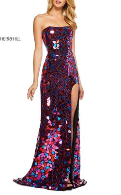 Sherri Hill Multicolor Size 2 Black Tie 50 Off Side slit Dress on Queenly