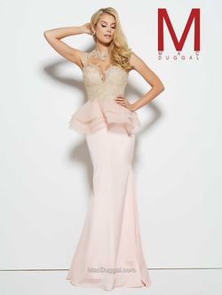 Style 62093M Mac Duggal Pink Size 8 Military Floor Length Fitted Straight Dress on Queenly