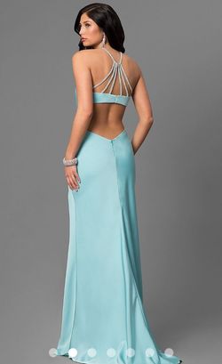 La Femme Blue Size 00 Side slit Dress on Queenly