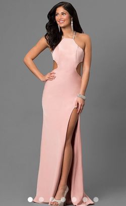 La Femme Pink Size 00 50 Off Black Tie Side slit Dress on Queenly