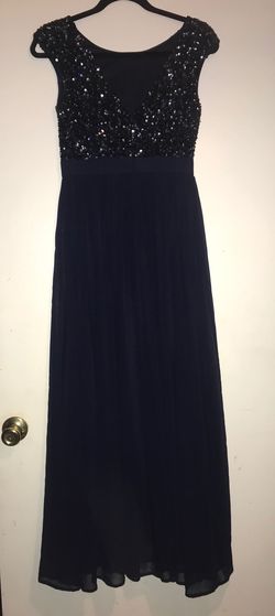 Aidan Maddox Blue Size 2 Jewelled Prom Black Tie Straight Dress on Queenly