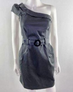 French Connection Silver Size 6 Midi Grey Free Shipping Cocktail Dress on Queenly