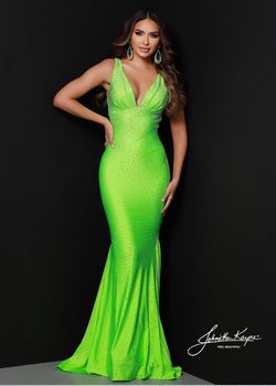 Style 9213 Johnathan Kayne Green Size 4 Pageant Floor Length Mermaid Dress on Queenly
