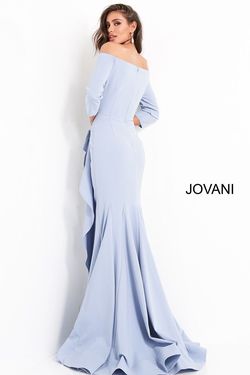 Style 00446 Jovani Light Blue Size 8 Tall Height Mermaid Dress on Queenly