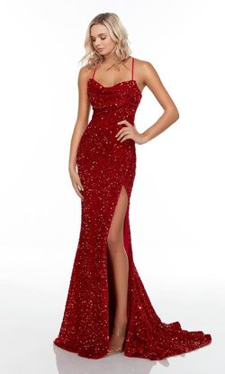 Style 61147 Alyce Paris Red Size 00 Sequined Tall Height Side slit Dress on Queenly