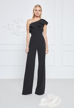 Style 3825 Frascara Black Size 6 Tall Height Jumpsuit Dress on Queenly