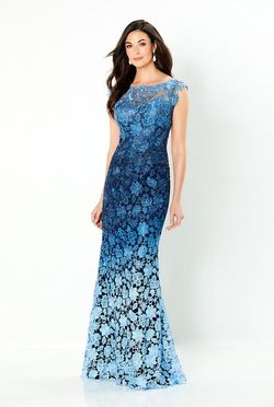 Style 119958 Mon Cheri Blue Size 4 Flare Navy Straight Dress on Queenly