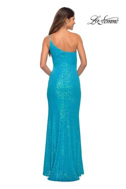 Style 30618 La Femme Blue Size 8 Euphoria Prom Side slit Dress on Queenly