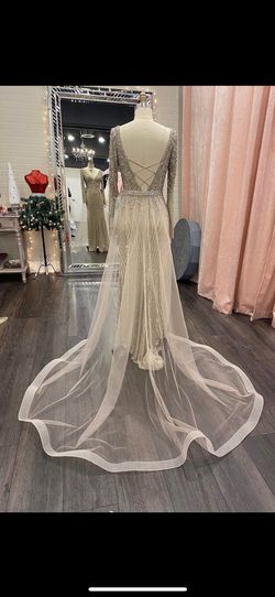Sherri Hill Nude Size 2 Fully Beaded Straight Sweetheart A-line Dress on Queenly