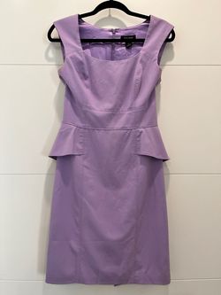 White House Black Market Purple Size 6 Midi Cap Sleeve Interview Cocktail Dress on Queenly