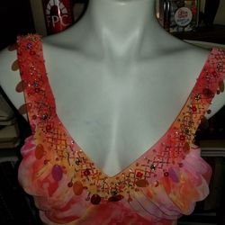 Style 9475D Zum Zum by Niki Livas Multicolor Size 12 Print Mermaid Dress on Queenly